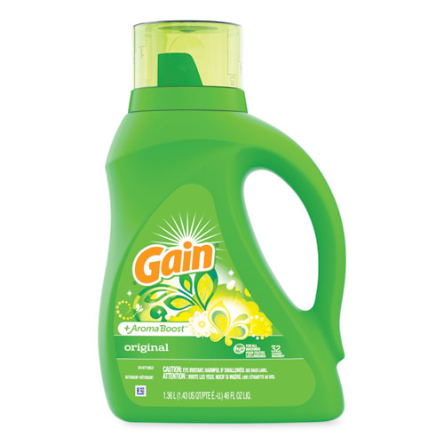 Liquid Laundry Detergent, Gain Original Scent, 46 Oz Bottle, 6/carton
