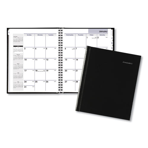 Dayminder Hard-cover Monthly Planner With Memo Section, 8.5 X 7, Black Cover, 12-month (jan To Dec): 2024