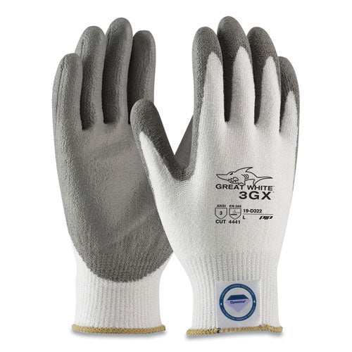 Great White 3gx Seamless Knit Dyneema Diamond Blended Gloves, X-large, White/gray