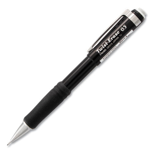 Twist-erase Iii Mechanical Pencil, 0.5 Mm, Hb (#2), Black Lead, Black Barrel