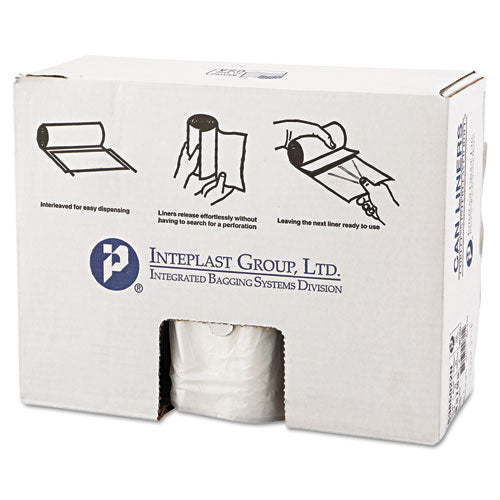 High-density Commercial Can Liners, 60 Gal, 22 Mic, 38" X 60", Clear, 25 Bags/roll, 6 Interleaved Rolls/carton