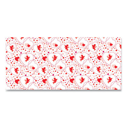 Corobuff Corrugated Paper Roll, 48" X 25 Ft, Cupids Hearts