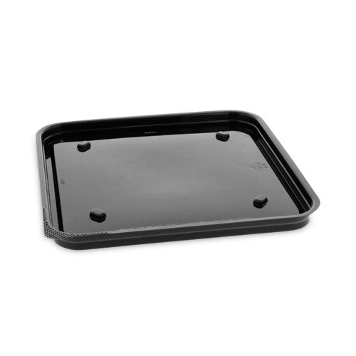 Recycled Plastic Container, 6 X 6 Brownie Container, 7.5 X 7.5 X 0.56, Black, Plastic, 195/carton