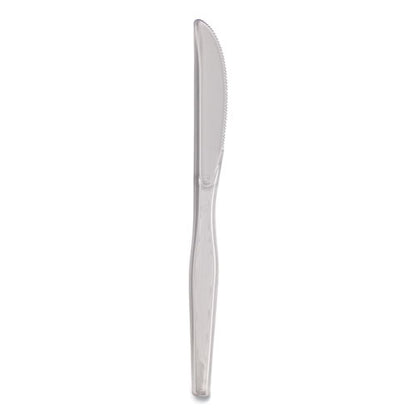 Heavyweight Polystyrene Cutlery, Knives, Clear, 1,000/carton