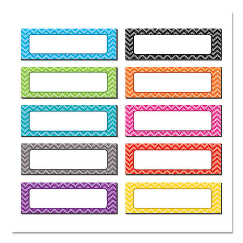 Chevron Labels Magnetic Accents, 10 Assorted Colors, 4.75" X 1.5", 20/pack