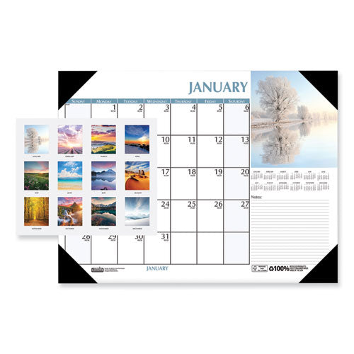 Earthscapes Scenic Desk Pad Calendar, Scenic Photos, 22 X 17, White Sheets, Black Binding/corners,12-month (jan-dec): 2024