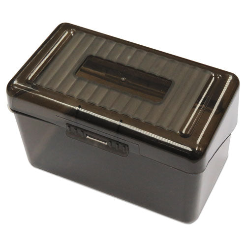 Plastic Index Card Boxes, Holds 300 3 X 5 Cards, 5.63 X 3.25 X 3.75, Translucent Black