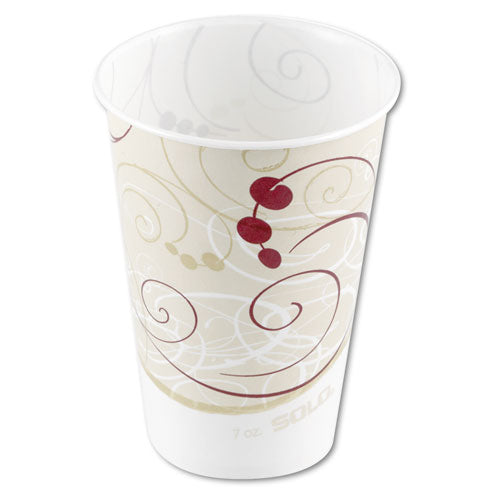 Symphony Design Wax-coated Paper Cold Cups, 7 Oz, Beige/white, 100/sleeve, 20 Sleeves/carton