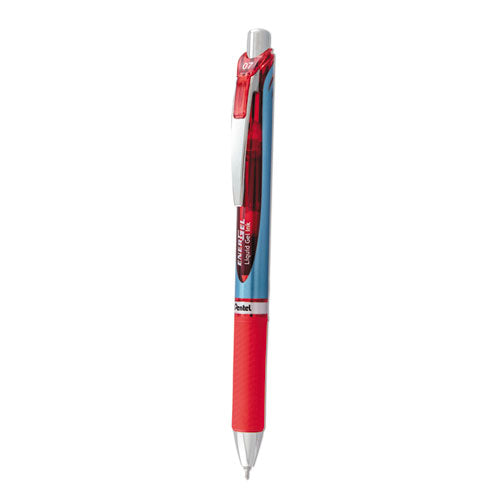 Energel Rtx Gel Pen, Retractable, Medium 0.7 Mm Needle Tip, Red Ink, Red/blue Barrel