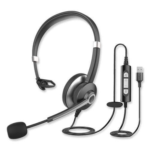 Ivr70001 Monaural Over The Head Headset, Black/silver