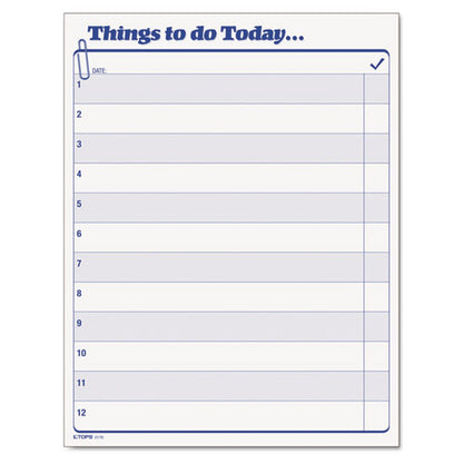 "things To Do Today" Daily Agenda Pad, One-part (no Copies), 8.5 X 11, 100 Forms Total