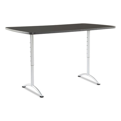 Arc Adjustable-height Table, Rectangular, 36" X 72" X 30" To 42", Graphite Top, Silver Base