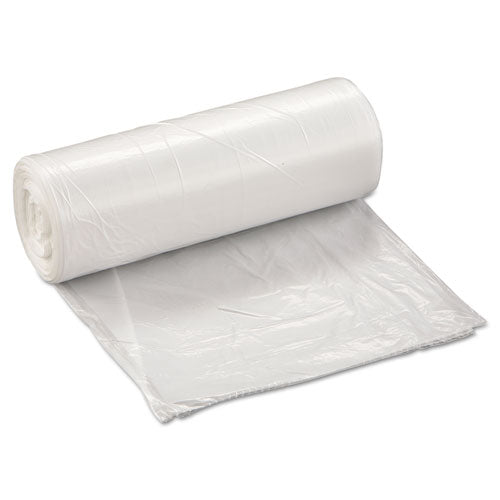 Low-density Commercial Can Liners, Coreless Perforated Roll, 10 Gal, 0.35mil, 24" X 24", Clear, 50 Bags/roll, 20 Rolls/carton