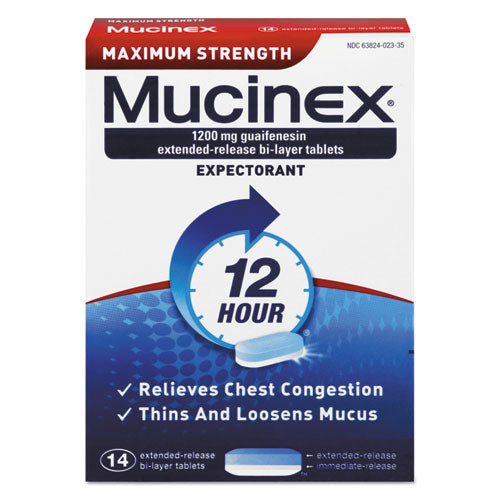 Maximum Strength Expectorant, 14 Tablets/box