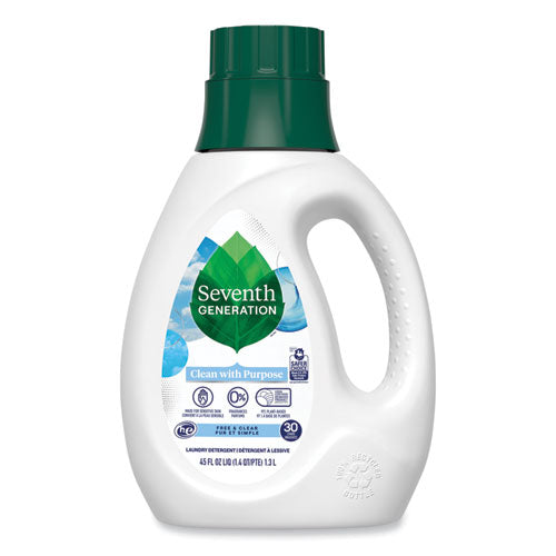 Natural Liquid Laundry Detergent, Fragrance Free, 45 Oz Bottle, 6/carton