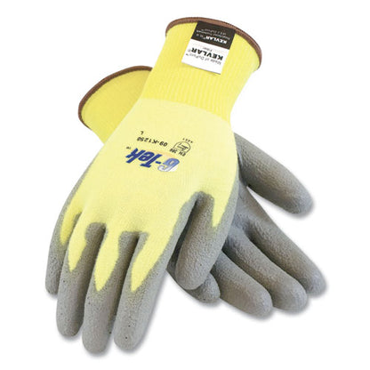 G-tek Kev Cut-resistant Seamless-knit Gloves, X-large (size 10), Yellow/gray, 12 Pairs