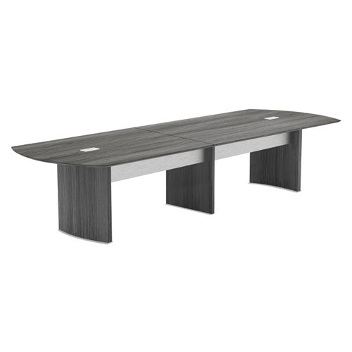 Medina Conference Table Top, Half-section, Boat, 84w X 48d, Gray Steel