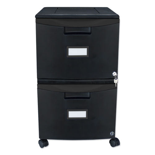 Two-drawer Mobile Filing Cabinet, 2 Legal/letter-size File Drawers, Black, 14.75" X 18.25" X 26"