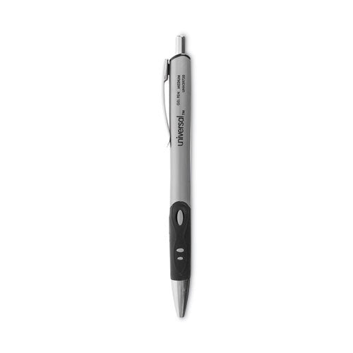 Comfort Grip Gel Pen, Retractable, Medium 0.7 Mm, Black Ink, Gray/black/silver Barrel, Dozen