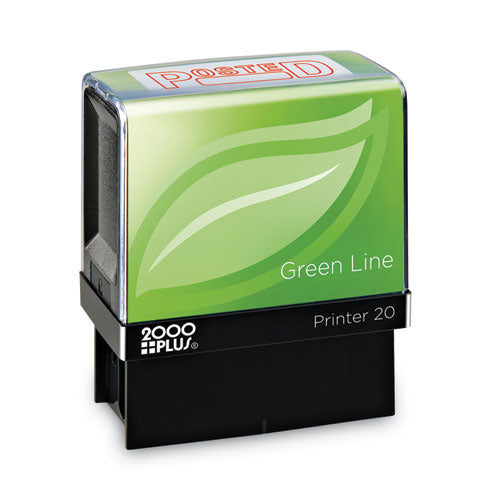 Green Line Message Stamp, Posted, 1.5 X 0.56, Red