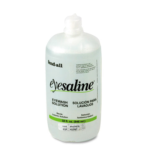 Fendall Eyesaline Eyewash Bottle Refill, 32 Oz Bottle, 12/carton