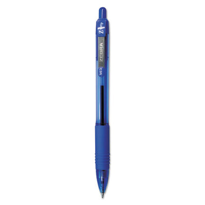 Z-grip Ballpoint Pen, Retractable, Medium 1 Mm, Blue Ink, Translucent Blue/blue Barrel, 24/pack