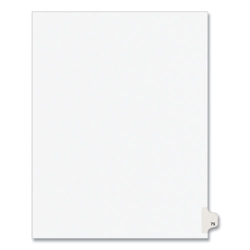 Preprinted Legal Exhibit Side Tab Index Dividers, Avery Style, 10-tab, 75, 11 X 8.5, White, 25/pack, (1075)