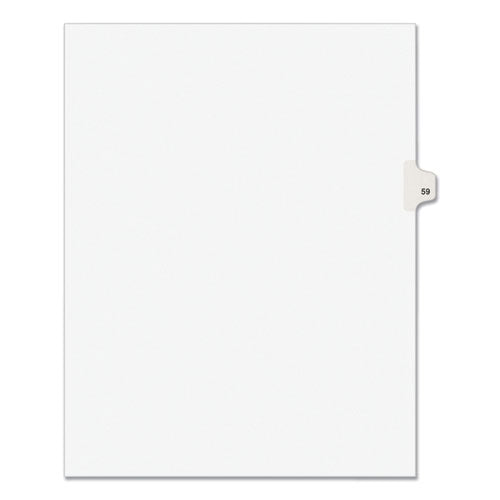 Preprinted Legal Exhibit Side Tab Index Dividers, Avery Style, 10-tab, 59, 11 X 8.5, White, 25/pack, (1059)
