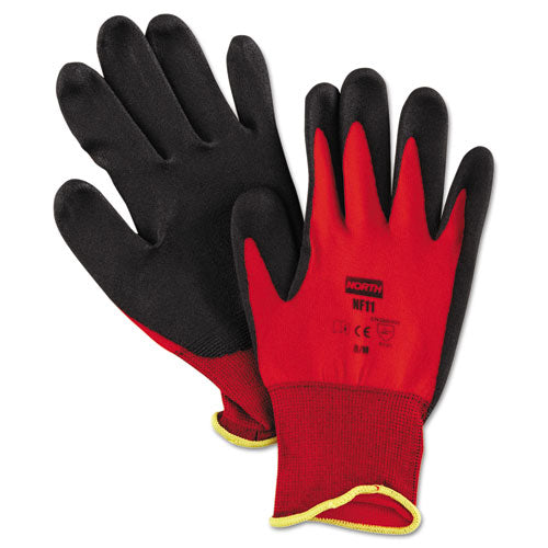 Northflex Red Foamed Pvc Palm Coated Gloves, Medium, Dozen