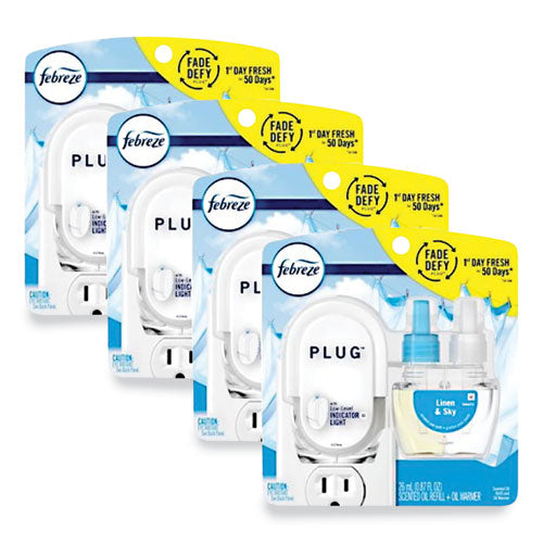 Plug Air Freshener Warmer Start Kit, 6.54 X 2.99 X 5.98, Clear/white, 4/carton