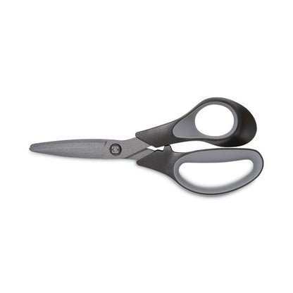 Non-stick Titanium-coated Scissors, 7" Long, 2.88" Cut Length, Gun-metal Gray Blades, Black/gray Straight Handle