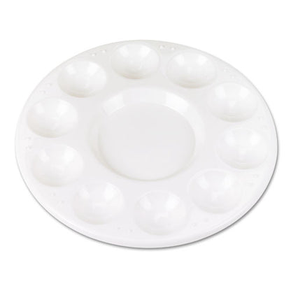 Round Plastic Paint Trays For Classroom, White, 10/pack