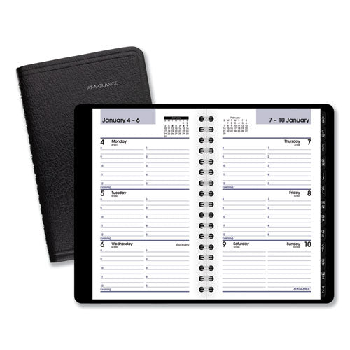 Dayminder Weekly Pocket Appointment Book With Telephone/address Section, 6 X 3.5, Black Cover, 12-month (jan To Dec): 2024