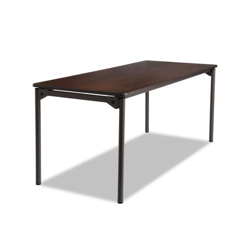 Maxx Legroom Wood Folding Table, Rectangular, 72" X 30" X 29.5", Walnut/charcoal