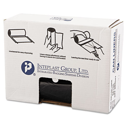 High-density Commercial Can Liners Value Pack, 45 Gal, 19 Mic, 40" X 46", Black, 25 Bags/roll, 6 Interleaved Rolls/carton