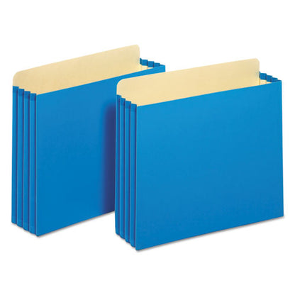 File Cabinet Pockets, 3.5" Expansion, Letter Size, Blue, 10/box
