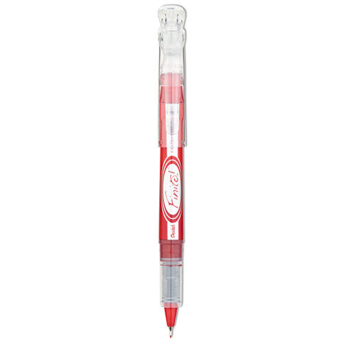 Finito! Porous Point Pen, Stick, Extra-fine 0.4 Mm, Red Ink, Red/silver/clear Barrel