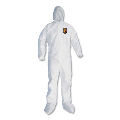 A20 Elastic Back And Ankle Hood And Boot Coveralls, X-large, White, 24/carton