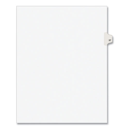 Preprinted Legal Exhibit Side Tab Index Dividers, Avery Style, 10-tab, 57, 11 X 8.5, White, 25/pack, (1057)