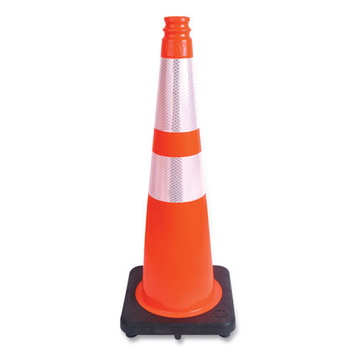 Traffic Cone, 10.75 X 10.75 X 28, Orange/silver/black