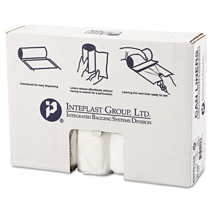 High-density Commercial Can Liners, 33 Gal, 16 Mic, 33" X 40", Clear, 25 Bags/roll, 10 Interleaved Rolls/carton