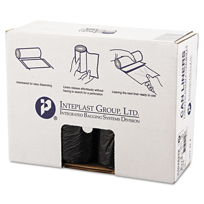 High-density Commercial Can Liners, 45 Gal, 22 Mic, 40" X 48", Black, 25 Bags/roll, 6 Interleaved Rolls/carton