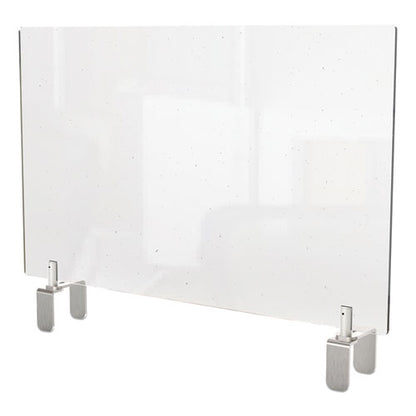 Clear Partition Extender With Attached Clamp, 29 X 3.88 X 24, Thermoplastic Sheeting