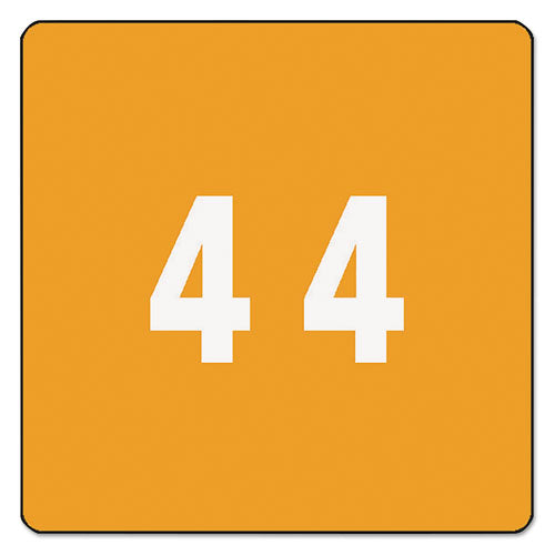 Numerical End Tab File Folder Labels, 4, 1.5 X 1.5, Orange, 250/roll