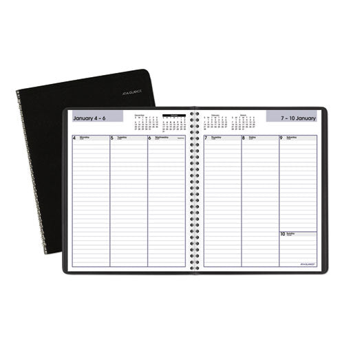 Dayminder Weekly Planner, Vertical-column Format, 8.75 X 7, Black Cover, 12-month (jan To Dec): 2024