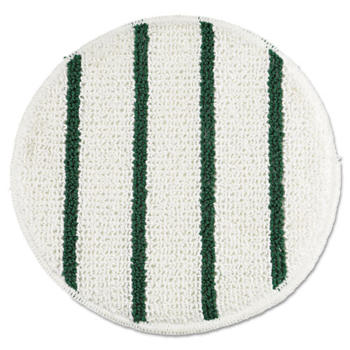 Low Profile Scrub-strip Carpet Bonnet, 19" Diameter, White/green