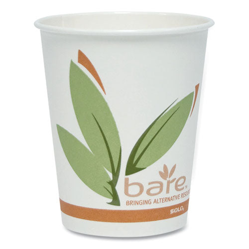 Bare Eco-forward Recycled Content Pcf Paper Hot Cups, 10 Oz, Green/white/beige, 1,000/carton