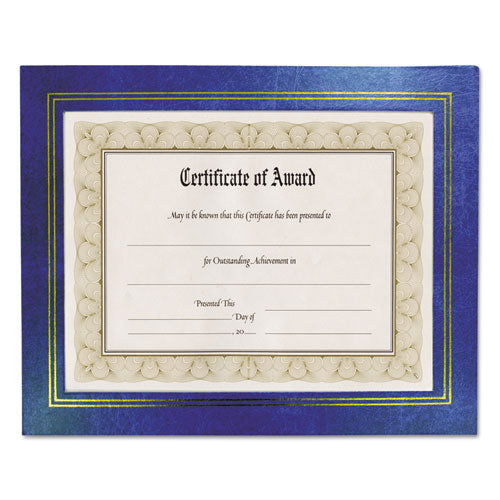 Leatherette Document Frame, 8.5 X 11, Blue, Pack Of Two