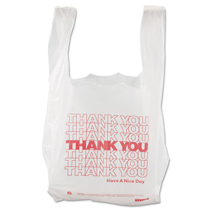 Thank You High-density Shopping Bags, 8" X 16", White, 2,000/carton