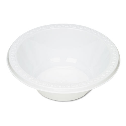 Plastic Dinnerware, Bowls, 12 Oz, White, 125/pack